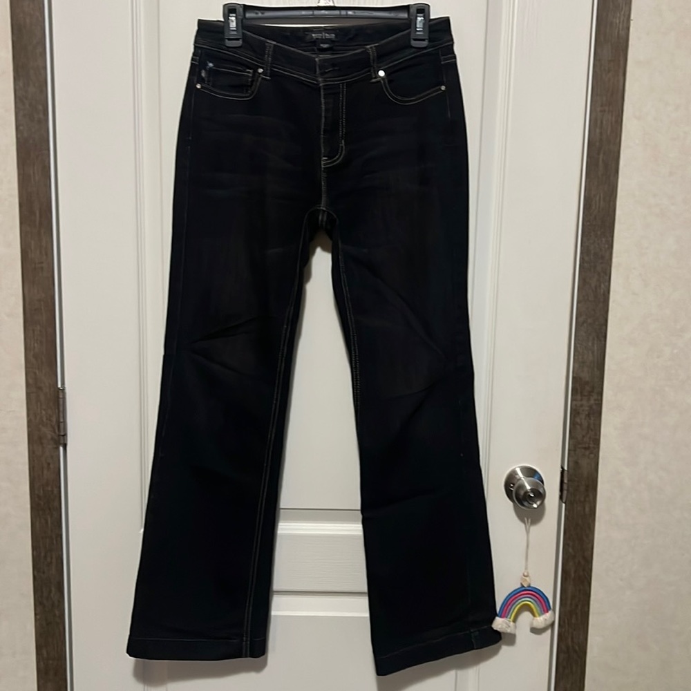 WHBM black wide leg jeans like new condition size 6